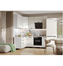 ЛДСП Кухня Рио NEW 1,6х2,0/900м 490 Компоновка №2 Дуб Крафт Белый, Белый, Антарес