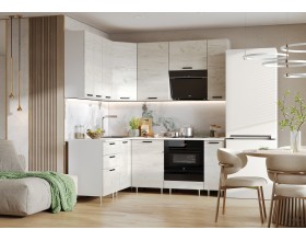 ЛДСП Кухня Рио NEW 1,6х2,0/900м 490 Компоновка №2 Дуб Крафт Белый, Белый, Антарес