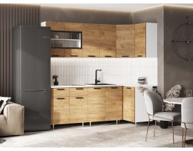 ЛДСП Кухня Рио NEW 2,2х1,0м 490 Дуб Крафт, Белый, Антарес