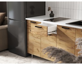 ЛДСП Кухня Рио NEW 2,2х1,0м 490 Дуб Крафт, Белый, Антарес