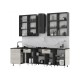 ЛДСП Кухня Рио NEW 1,0х2,6/1080м 490 Компоновка №3 Дуб Крафт Белый, Графит, Кастилло темный