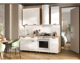 ЛДСП Кухня Рио NEW 2,0/900м 490 Компоновка №2 Белый глянец, Дуб Крафт, Дуб вотан