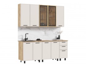 Кухня Бьянка 2,0/900м Кашемир, Дуб Крафт, Дуб вотан
