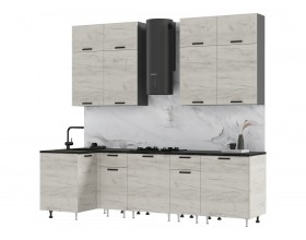 ЛДСП Кухня Рио NEW 1,0х2,6/1080м 490 Компоновка №3 Дуб Крафт Белый, Графит, Кастилло темный