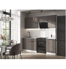 Кухня Николь 2,1м Холст вулканический, Белый, Антарес