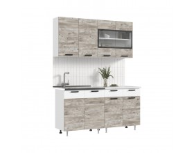 ЛДСП Кухня Гранд 1,6м 490 Юкон/Белый, Белый, Антарес