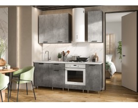 ЛДСП Кухня Рио NEW 2,0/900м 490 Компоновка №2 Бетон светлый/Бетон темный, Графит, Антарес
