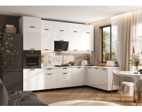 Кухня Техно 3,0х1,8/1080м Компоновка №6 Белый глянец, Белый, Антарес