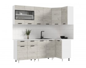ЛДСП Кухня Рио NEW 2,2х1,0м 490 Дуб Крафт Белый, Белый, Антарес