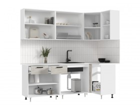 ЛДСП Кухня Рио NEW 2,2х1,0м 490 Дуб Крафт Белый, Белый, Антарес