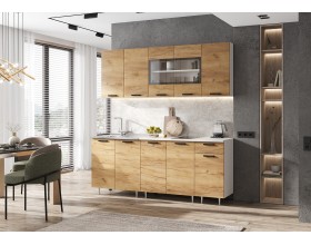 ЛДСП Кухня Рио NEW 2,0м 490 Дуб Крафт, Белый, Антарес
