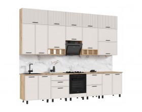 Кухня Бьянка 3,4/1350м Кашемир, Дуб Крафт, Дуб вотан