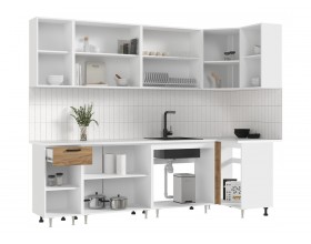 ЛДСП Кухня Рио NEW 2,6х1,0м 490 Дуб Крафт, Белый, Антарес