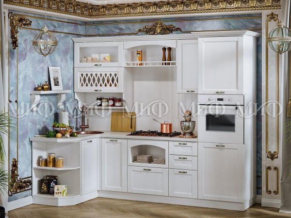 Кухня Милано 2,6*1,35м Белый текстурный, Белый, Антарес