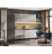 Кухня Челси 2,0м Бетон светлый, Белый, Кастилло темный
