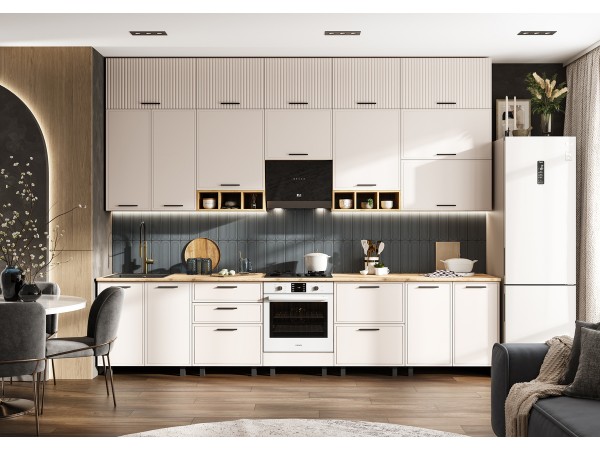 Кухня Бьянка 3,4/1350м Кашемир, Дуб Крафт, Дуб вотан