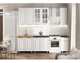 Кухня Престиж Голд 2,0/900м 490 Компоновка №3 Браш Вайт, Белый, Антарес