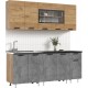ЛДСП Кухня Рио NEW 2,0м 490 Дуб Крафт/Бетон темный, Дуб Крафт, Кастилло темный