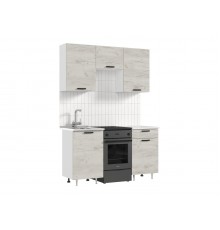 ЛДСП Кухня Рио NEW 1,5м 490 Дуб Крафт Белый, Белый, Антарес
