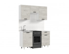 ЛДСП Кухня Рио NEW 1,5м 490 Дуб Крафт Белый, Белый, Антарес