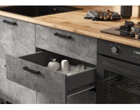 ЛДСП Кухня Рио NEW 2,4/1080м 490 Компоновка №4 Бетон светлый/Бетон темный, Графит, Дуб вотан