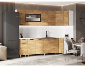 ЛДСП Кухня Рио NEW 2,6х1,0м 490 Дуб Крафт, Белый, Антарес