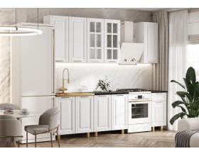 Кухня Престиж Голд 2,0/900м 490 Компоновка №3 Браш Вайт, Белый, Антарес