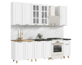 Кухня Престиж Голд 2,0/900м 490 Компоновка №3 Браш Вайт, Белый, Антарес