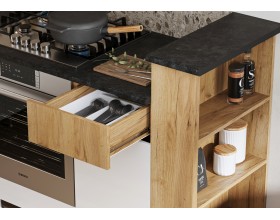 Кухня Техно-5 3,2*2,24м Дуб Крафт/Белый глянец, Дуб Крафт, Кастилло темный