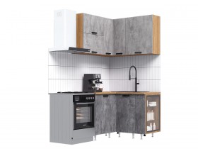 ЛДСП Кухня Рио NEW 1,2х1,2м 490 исп.1 Компоновка №6 Бетон светлый/ Бетон темный, Дуб Крафт, Дуб вотан