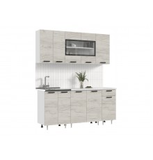 ЛДСП Кухня Рио NEW 1,8м 490 Дуб Крафт Белый, Белый, Антарес