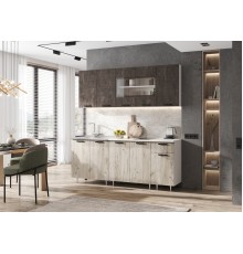 ЛДСП Кухня Рио NEW 2,0м 490 Железный камень/Дуб Крафт серый, Белый, Антарес
