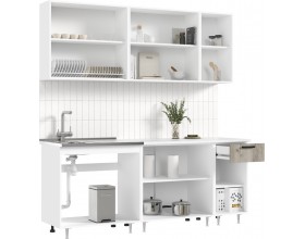 ЛДСП Кухня Рио NEW 2,0м 490 Железный камень/Дуб Крафт серый, Белый, Антарес