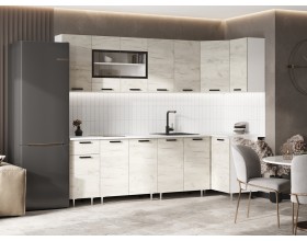 ЛДСП Кухня Рио NEW 2,6х1,0м 490 Дуб Крафт Белый, Белый, Антарес