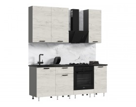ЛДСП Кухня Рио NEW 2,0/900м 490 Компоновка №2 Дуб Крафт Белый, Графит, Кастилло темный