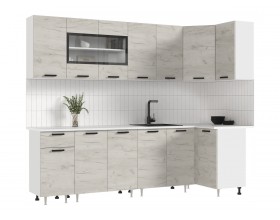ЛДСП Кухня Рио NEW 2,6х1,0м 490 Дуб Крафт Белый, Белый, Антарес