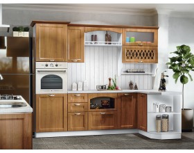 Кухня Милано 2,6*1,35м Орех, Белый, Антарес