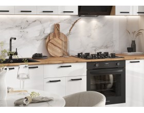 ЛДСП Кухня Рио NEW 2,4/1350м 490 Компоновка №3 Белый глянец, Дуб Крафт, Дуб вотан