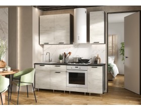 ЛДСП Кухня Рио NEW 2,0/900м 490 Компоновка №2 Дуб Крафт Белый, Графит, Кастилло темный