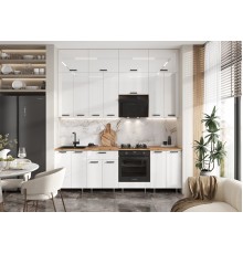 ЛДСП Кухня Рио NEW 2,4/1350м 490 Компоновка №3 Белый глянец, Дуб Крафт, Дуб вотан