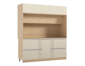 МДФ Кухня Карина Центральная секция 2000 Пластер Аворио, Сонома