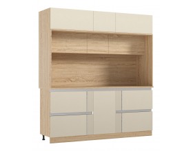 МДФ Кухня Карина Центральная секция 2050 с местом под МП Пластер Аворио, Сонома