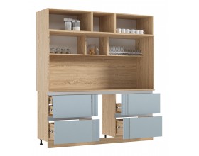 МДФ Кухня Карина Центральная секция 2050 с местом под МП Пластер Скай, Сонома