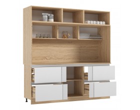 МДФ Кухня Карина Центральная секция 2200 Пластер Бьянко, Сонома