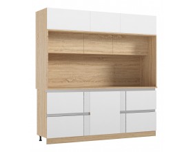 МДФ Кухня Карина Центральная секция 2200 Пластер Бьянко, Сонома