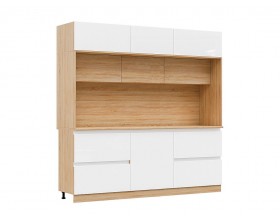 ЛДСП Кухня Карина Центральная секция 2200 Белый глянец, Сонома