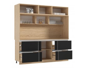 МДФ Кухня Карина Центральная секция 2200 Пластер Блэк, Сонома