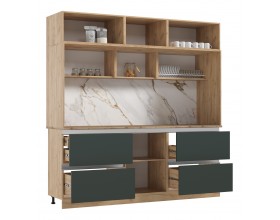 ЛДСП Кухня Карина Центральная секция 2200 Изумрудный, Дуб Крафт