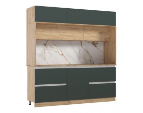 ЛДСП Кухня Карина Центральная секция 2200 Изумрудный, Дуб Крафт