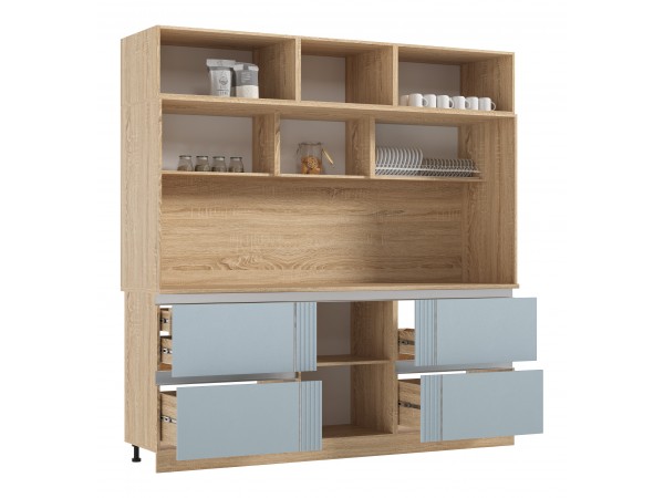 МДФ Кухня Карина Центральная секция 2200 Пластер Скай, Сонома